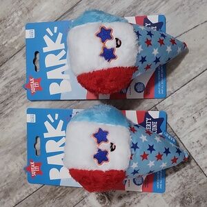 2 Bark Box Liberty Cone Dog Toys